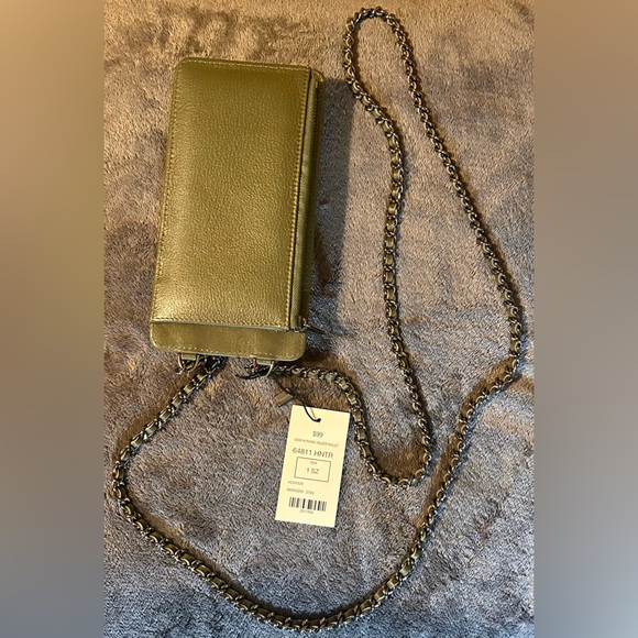 Overland “Izmir” Leather Phone Wallet w/ Chain Strap in Hunter Green - Picture 11 of 15